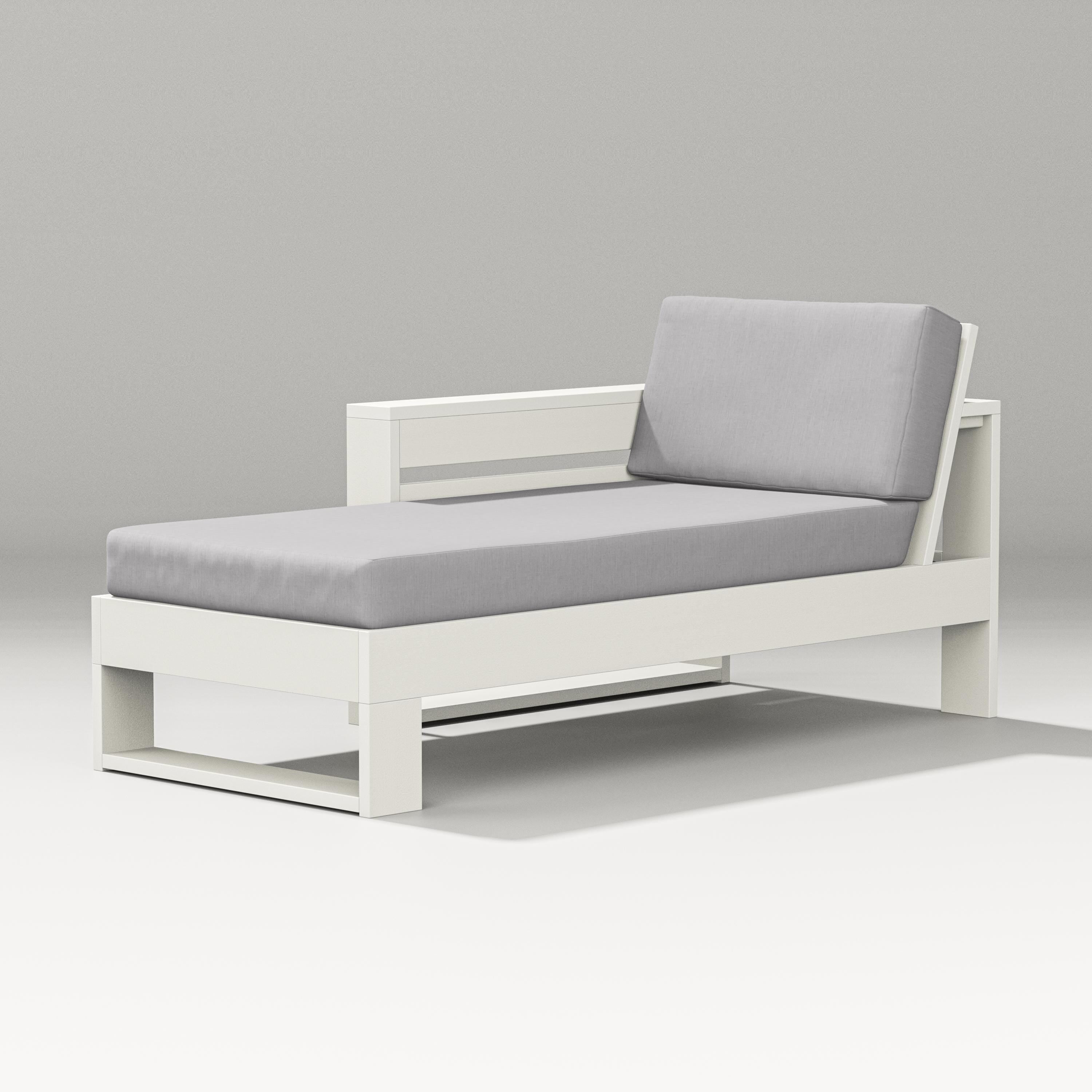 PW Designer Series Latitude Modular Left Arm Chaise in Vintage White / Granite