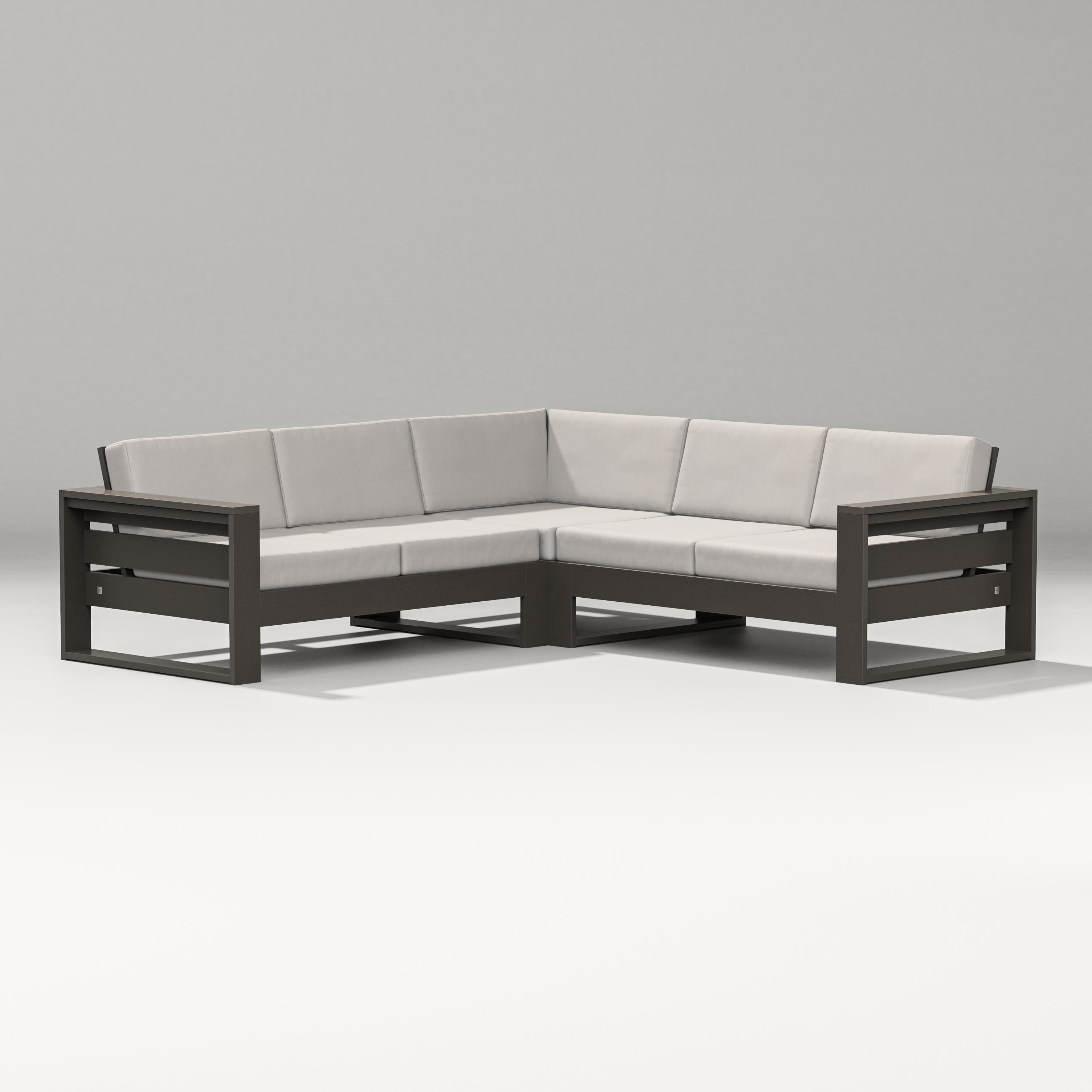 PW Designer Series Latitude Corner Sectional in Vintage Coffee / Cast Ash