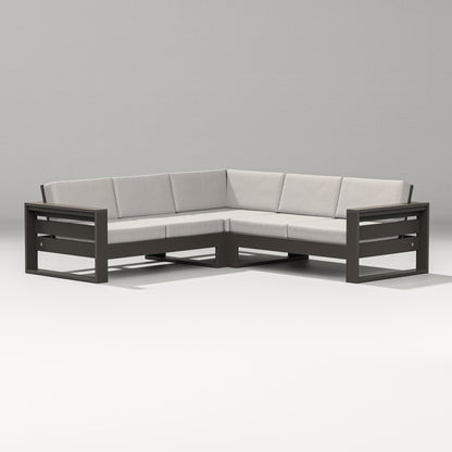 PW Designer Series Latitude Corner Sectional in Vintage Coffee / Cast Ash