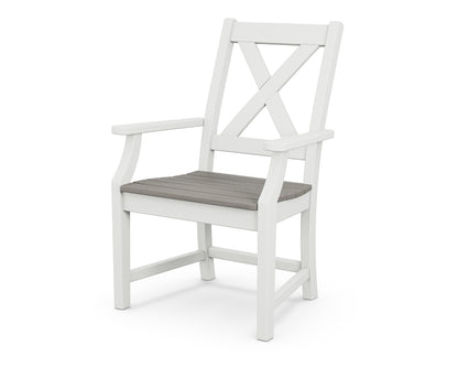 POLYWOOD® Braxton Dining Arm Chair in White / Driftwood