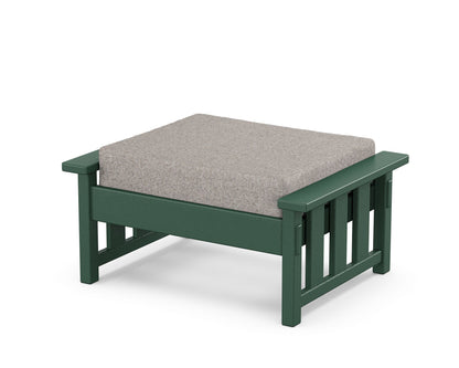 Martha Stewart by POLYWOOD® Acadia Deep Seating Ottoman in Green / Weathered Tweed