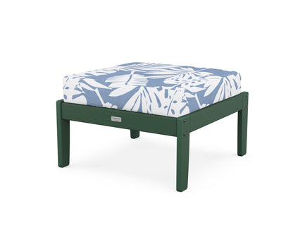 Country Living Cottage Deep Seating Ottoman in Green / Leaf Sky Blue