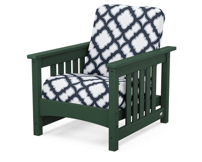 POLYWOOD® Club Mission Chair in Green / Trellis Marine Indigo