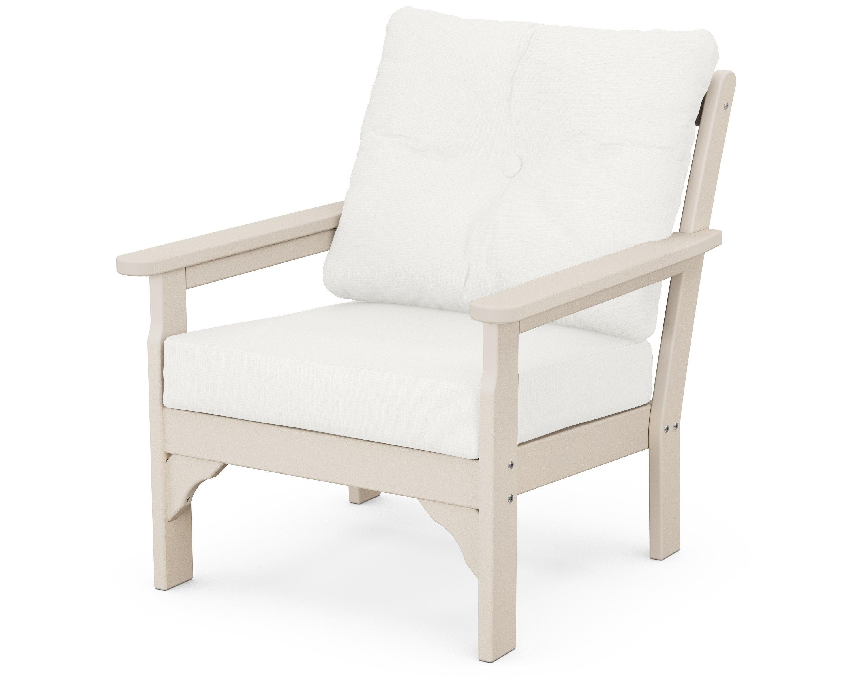 POLYWOOD® Vineyard Deep Seating Chair in Sand / Natural Linen