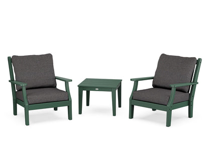 Country Living Wovendale 3-Piece Deep Seating Set in Green / Ash Charcoal