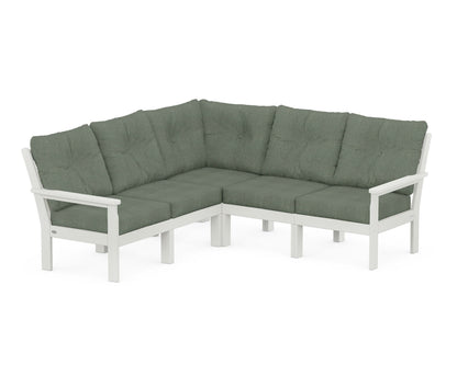 POLYWOOD® Vineyard 5-Piece Sectional in Vintage White / Cast Sage