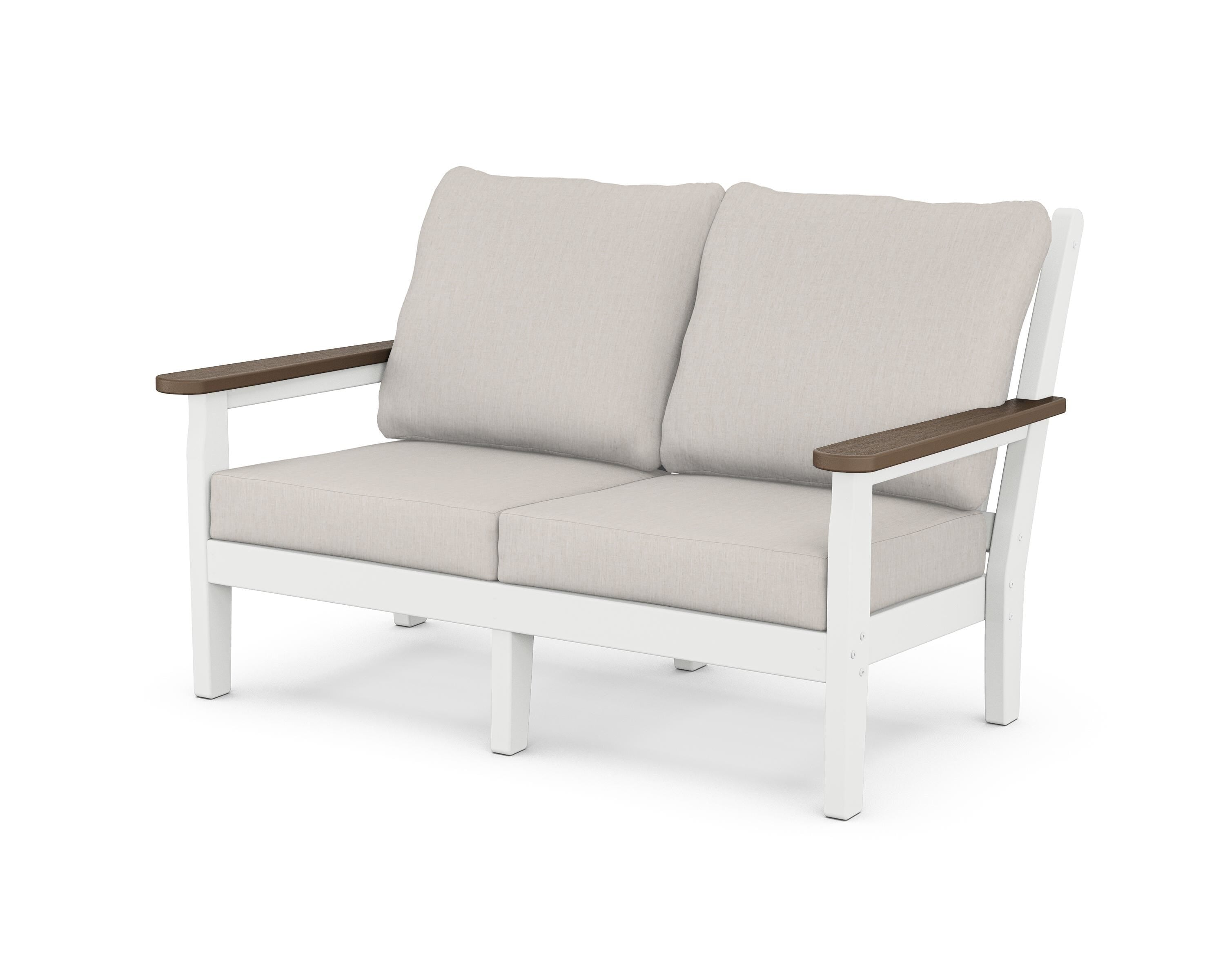 POLYWOOD® Chippendale Deep Seating Loveseat in White / Kona / Cast Ash