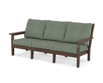 POLYWOOD® Chippendale Deep Seating Sofa in Mahogany / Cast Sage