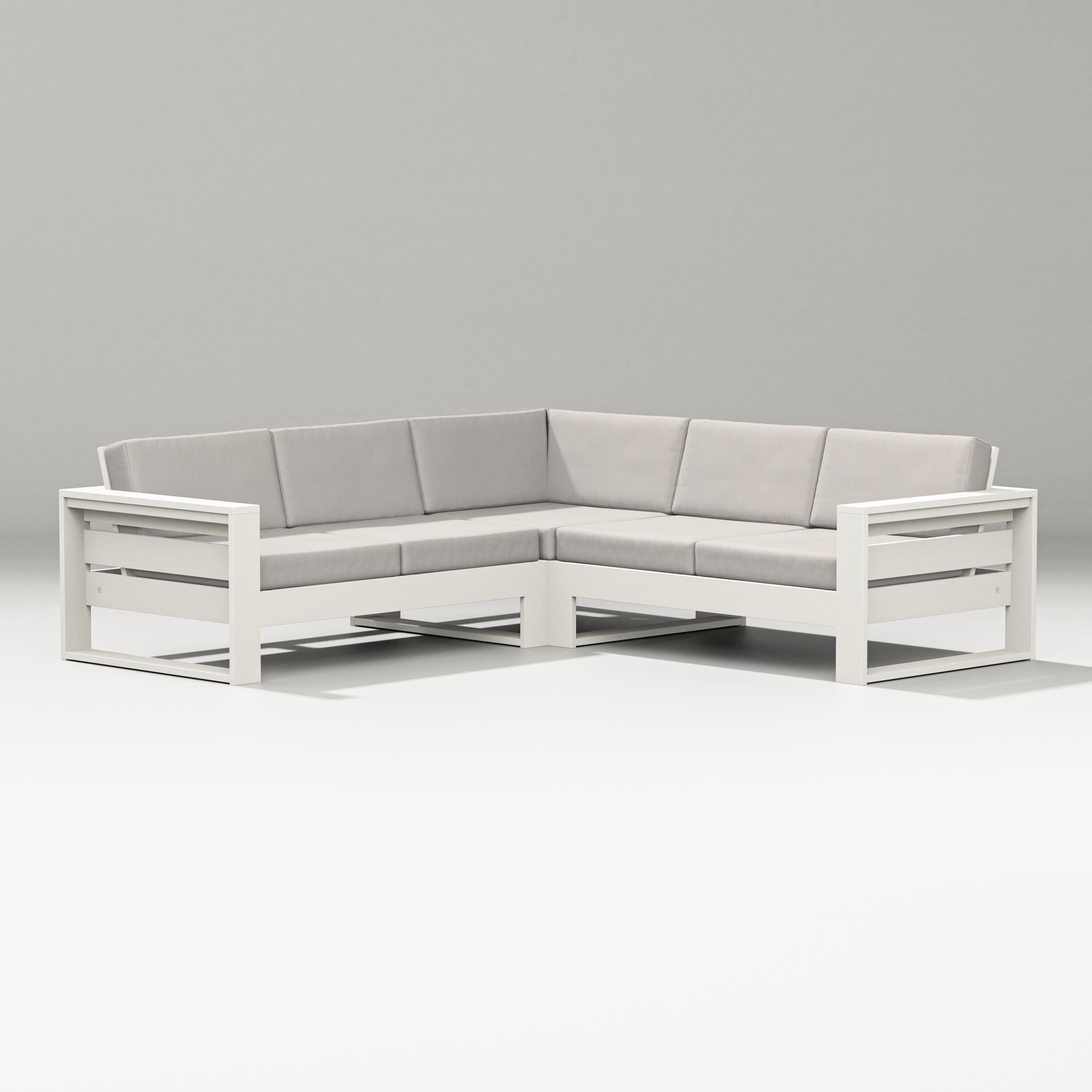 PW Designer Series Latitude Corner Sectional in Vintage White / Cast Ash