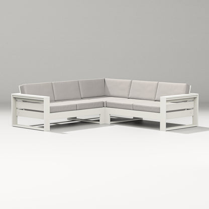 PW Designer Series Latitude Corner Sectional in Vintage White / Cast Ash