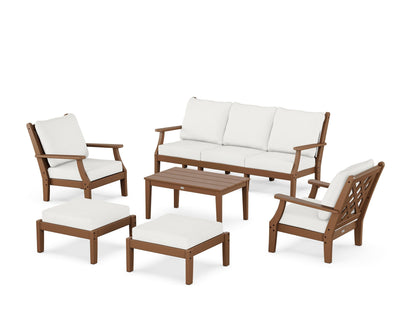 Country Living Wovendale 6-Piece Lounge Sofa Set in Teak / Natural Linen