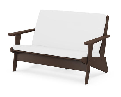 POLYWOOD® Riviera Modern Lounge Loveseat in Mahogany / Natural