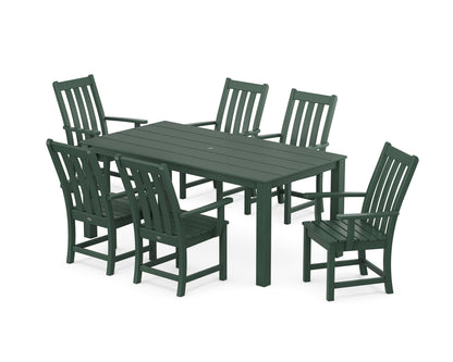 POLYWOOD® Vineyard 7-Piece Parsons Arm Chair Dining Set in Green