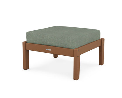 Martha Stewart by POLYWOOD® Chinoiserie Deep Seating Ottoman in Teak / Cast Sage