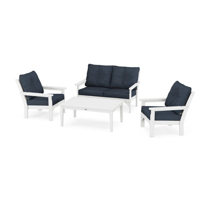 Vineyard 4 Piece Deep Seating Set - White