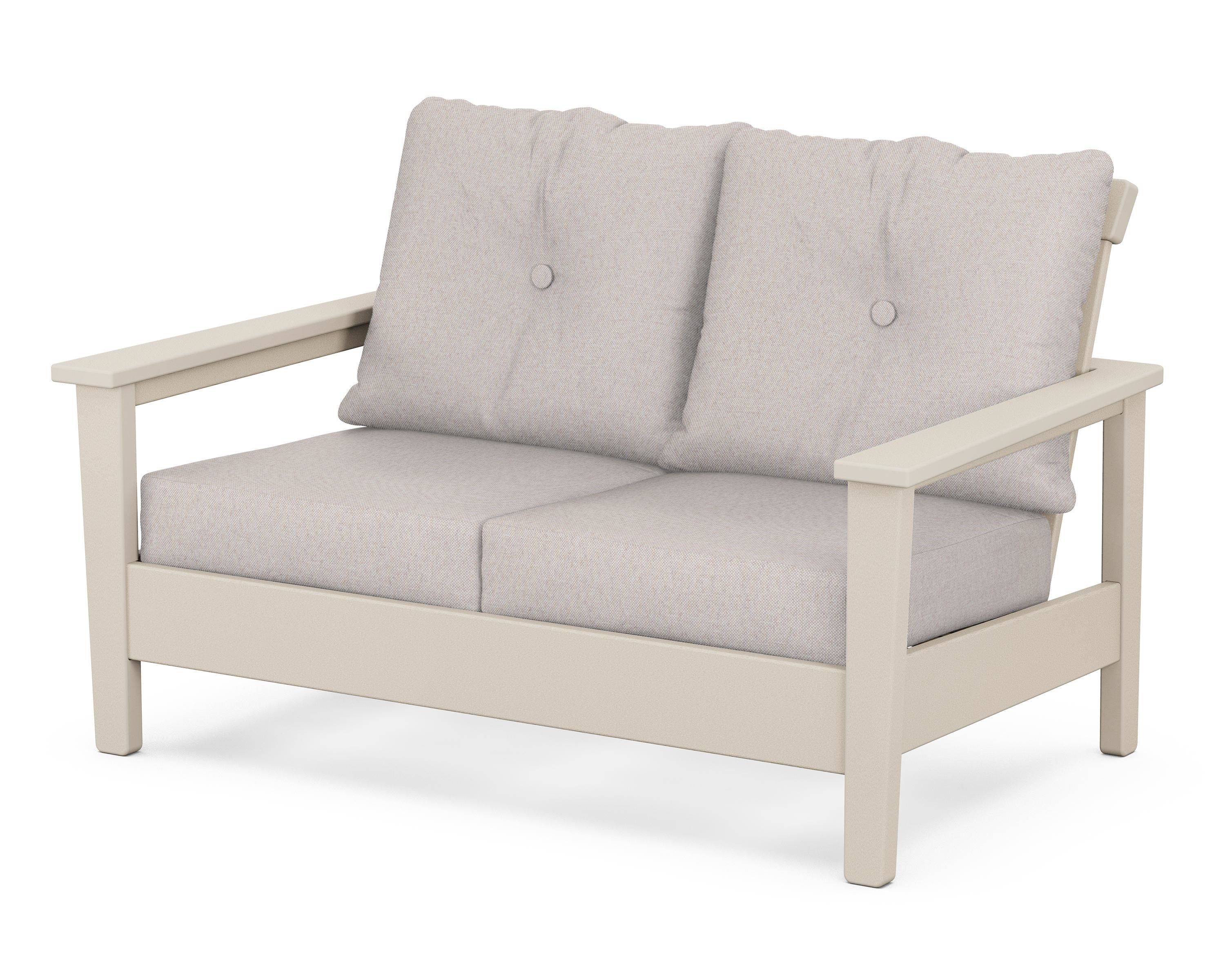 POLYWOOD® Prescott Deep Seating Loveseat in Sand / Dune Burlap