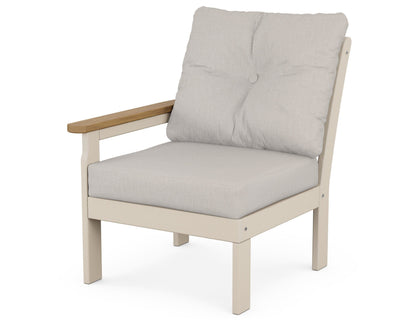 POLYWOOD® Vineyard Modular Left Arm Chair in Sand / Natural / Cast Ash