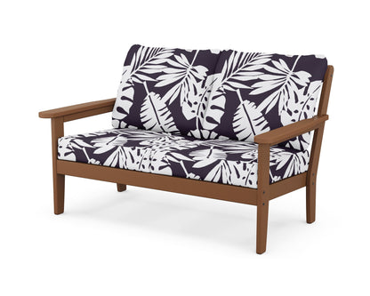 Country Living Cottage Deep Seating Loveseat in Teak / Leaf Navy