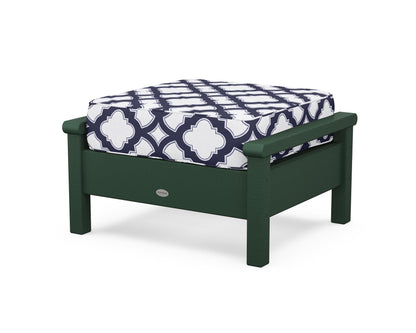 POLYWOOD® Harbour Deep Seating Ottoman in Green / Trellis Navy