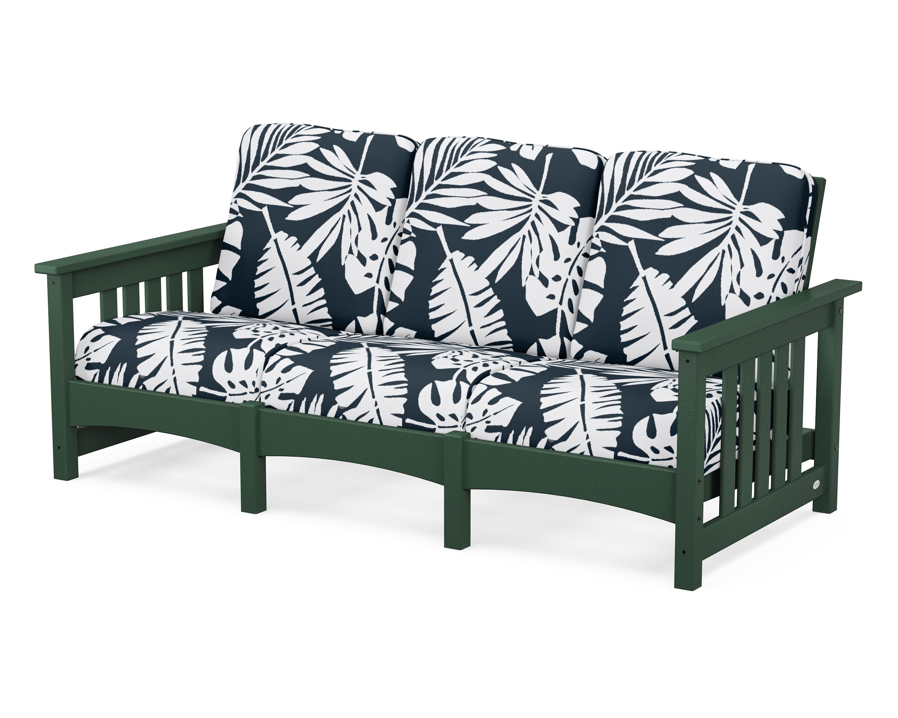 POLYWOOD® Club Mission Sofa in Green / Leaf Marine Indigo