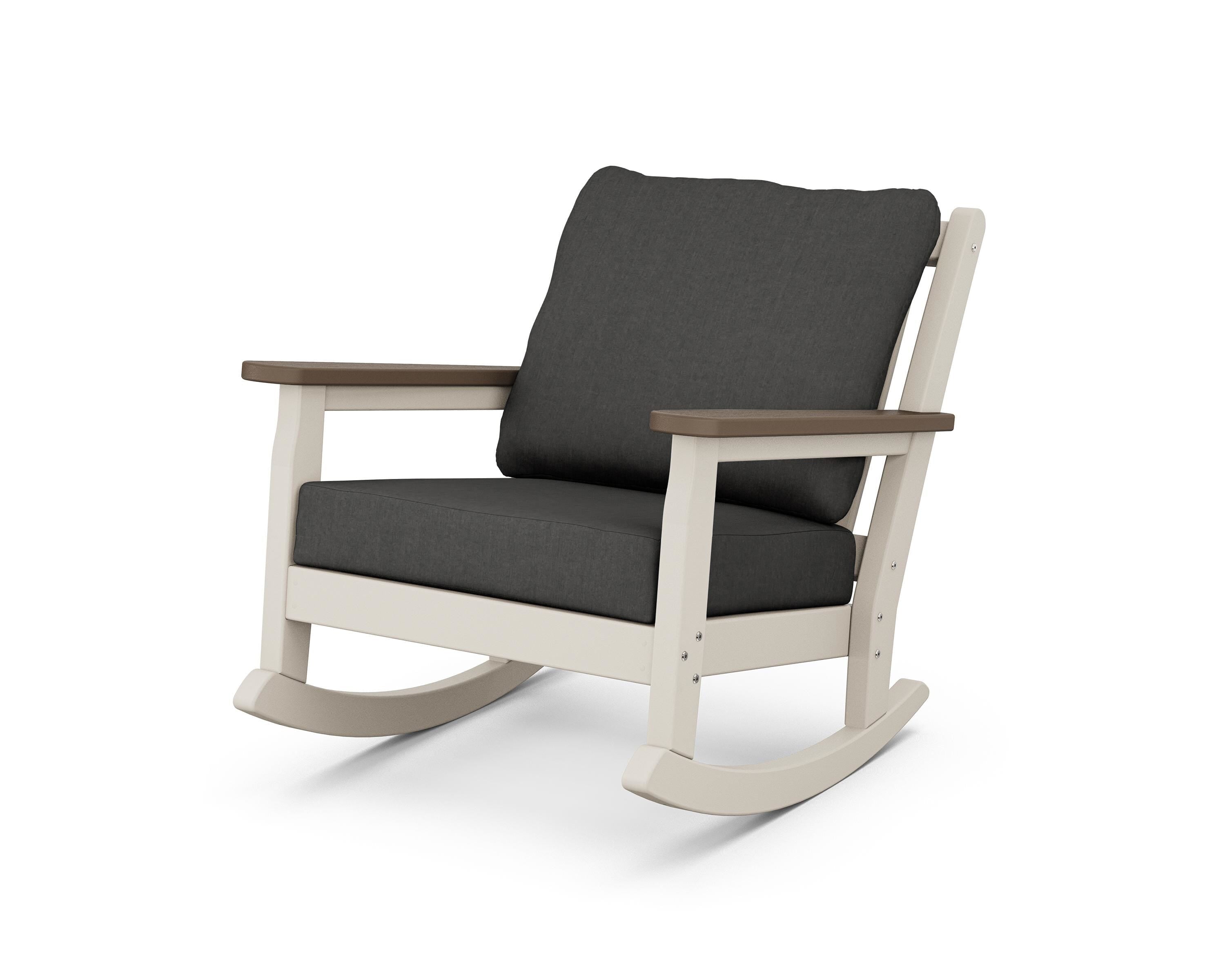 POLYWOOD® Chippendale Deep Seating Rocking Chair in Sand / Kona / Spectrum Carbon