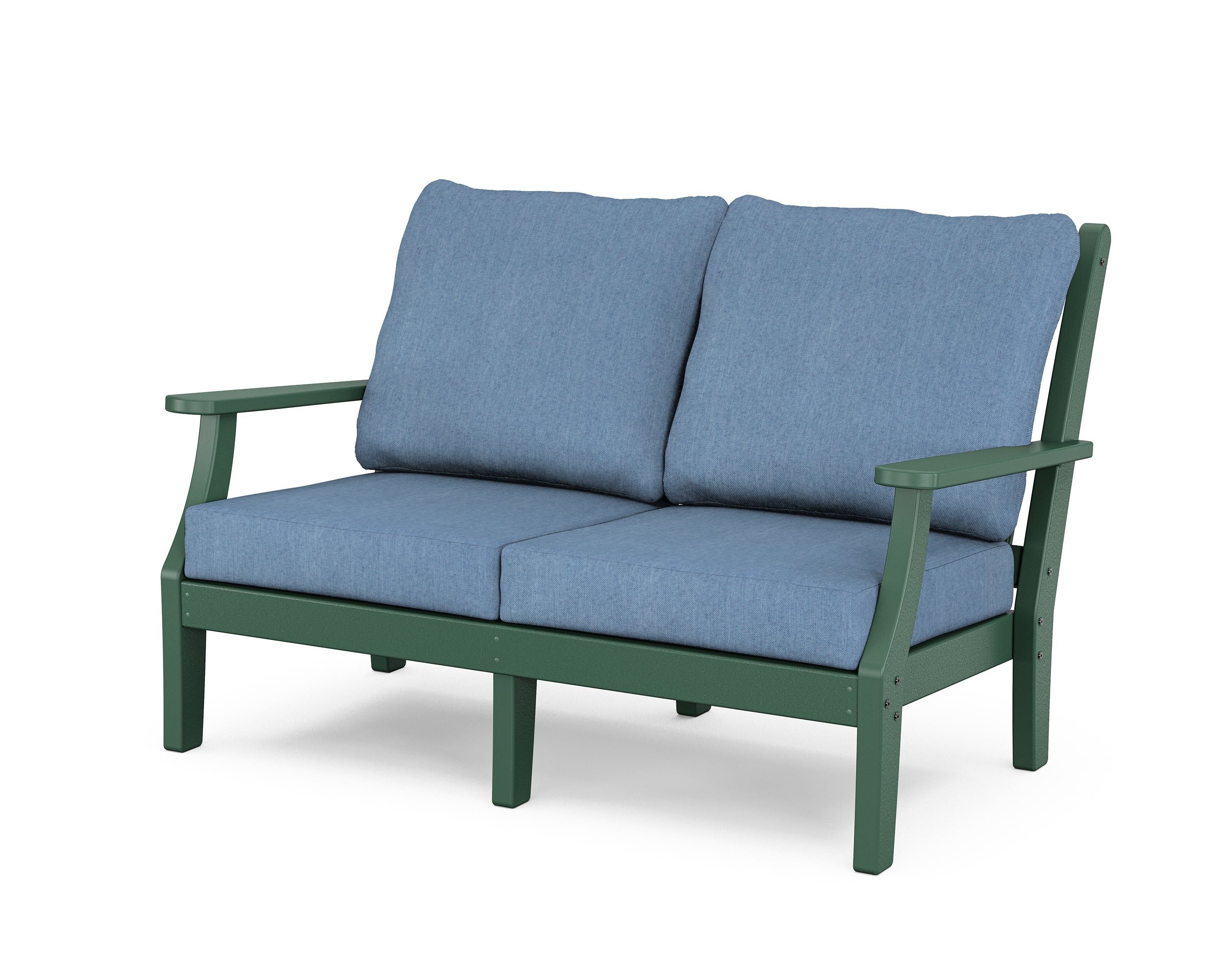 Country Living Wovendale Deep Seating Loveseat in Green / Sky Blue