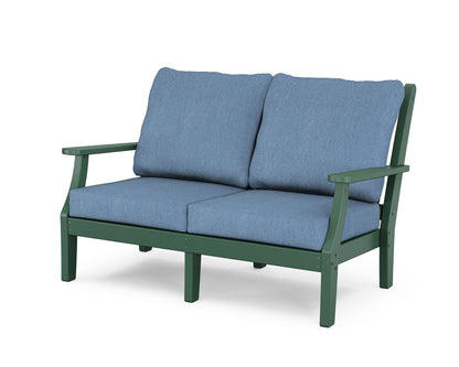Country Living Wovendale Deep Seating Loveseat in Green / Sky Blue