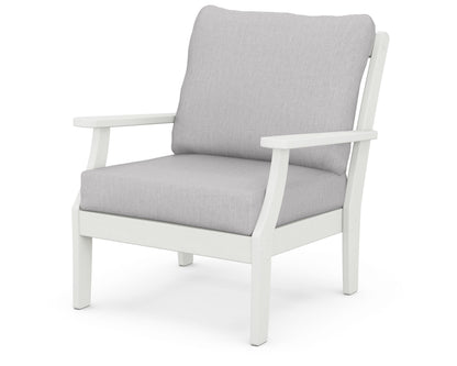 POLYWOOD® Braxton Deep Seating Chair in Vintage White / Granite
