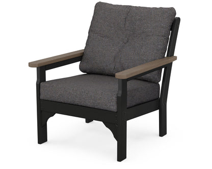 POLYWOOD® Vineyard Deep Seating Chair in White / Kona / Ash Charcoal