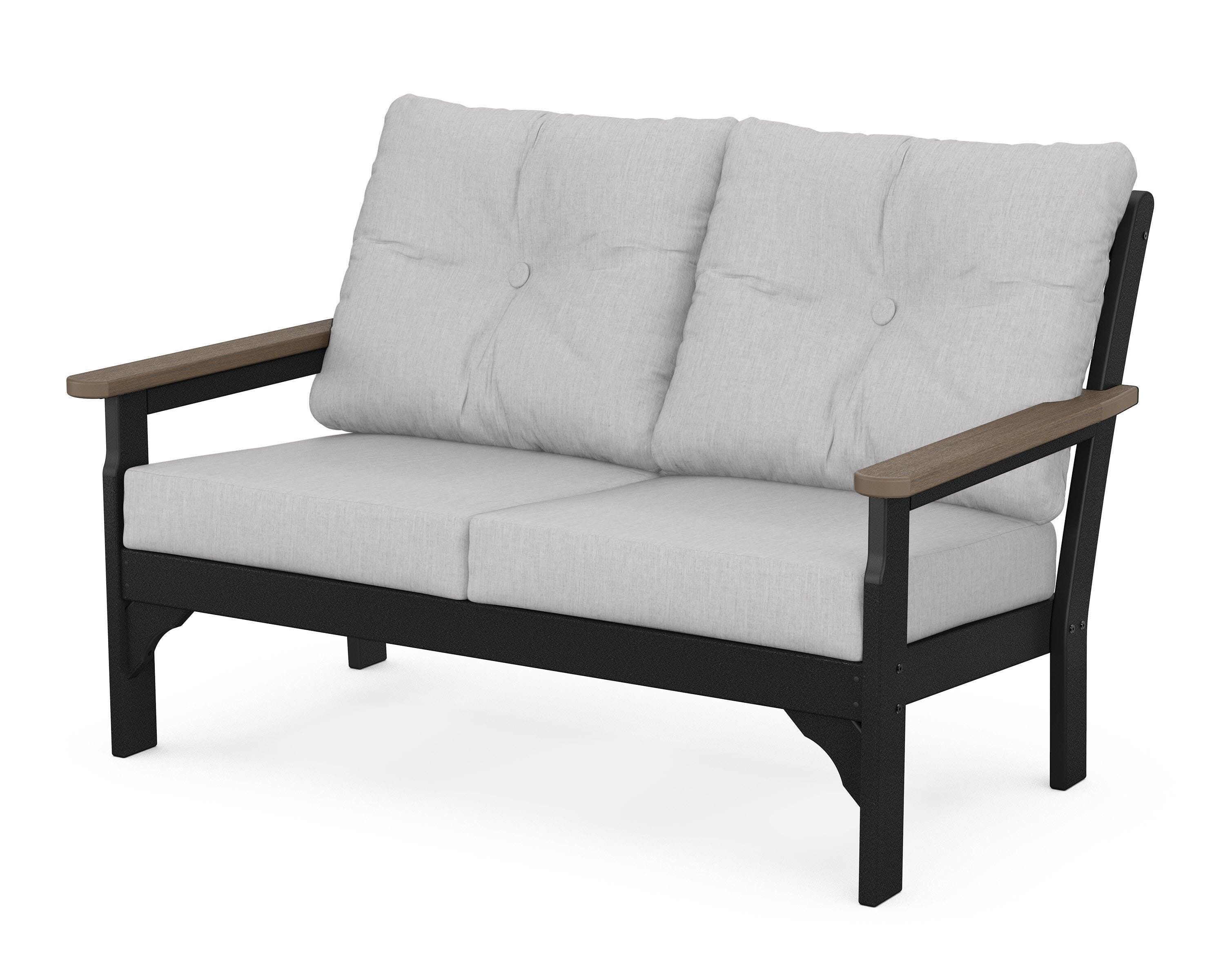 POLYWOOD® Vineyard Deep Seating Loveseat in Black / Kona / Granite