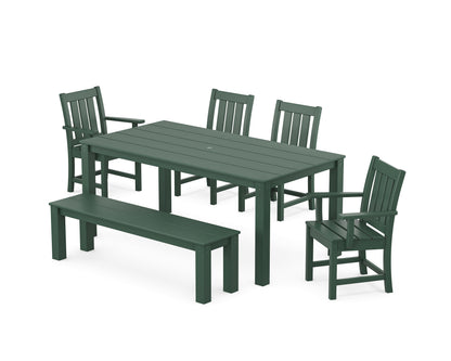POLYWOOD® Oxford 6-Piece Parsons Dining Set with Bench in Green