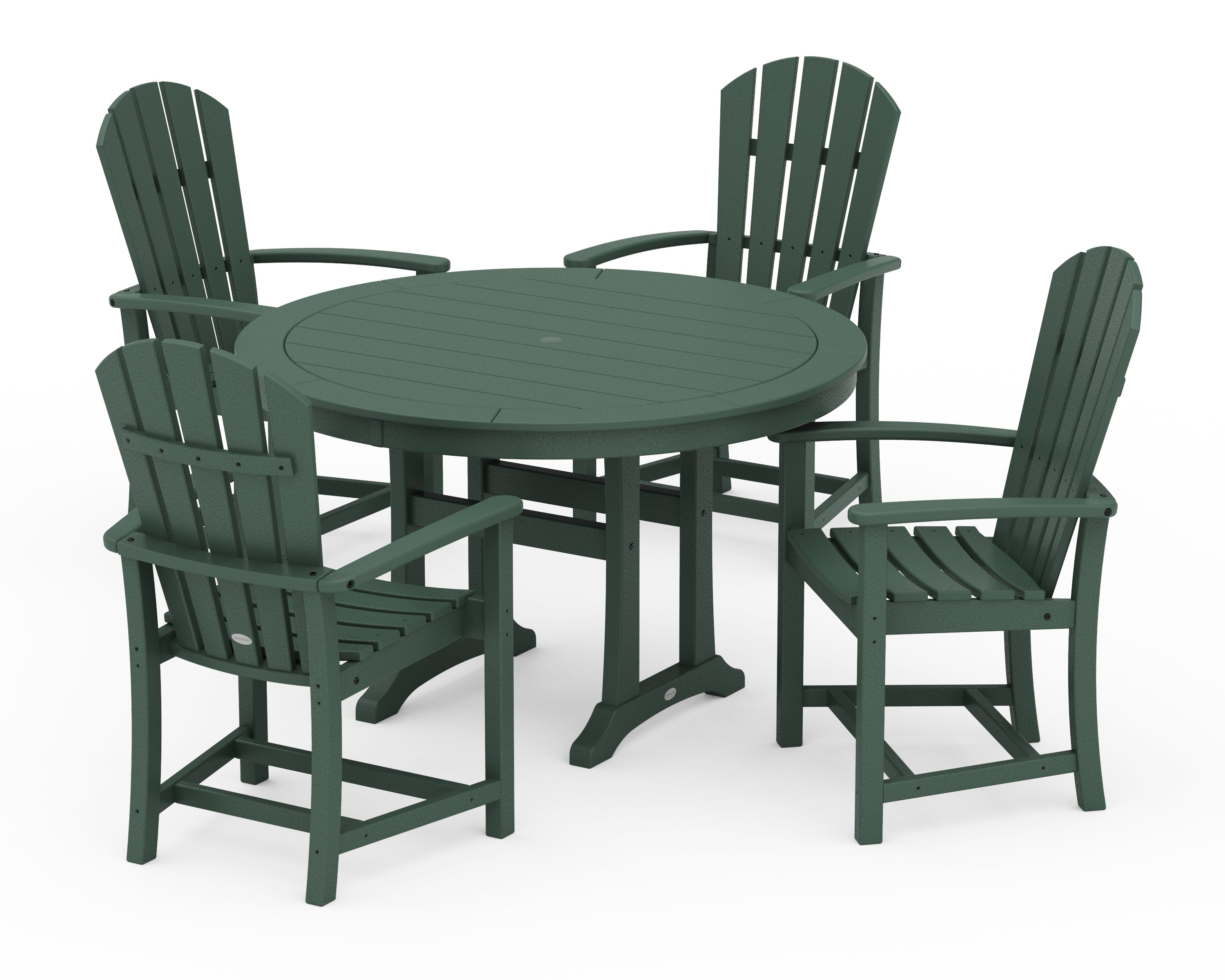 POLYWOOD® Palm Coast 5-Piece Round Dining Set in Green