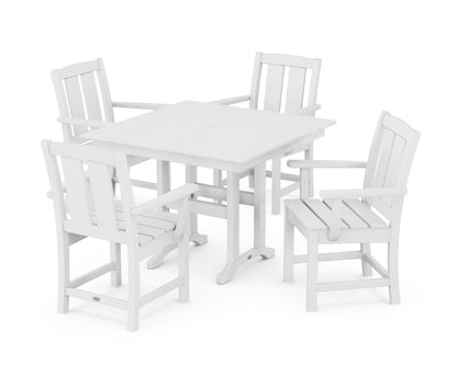 POLYWOOD® Mission 5-Piece Farmhouse Dining Set in White