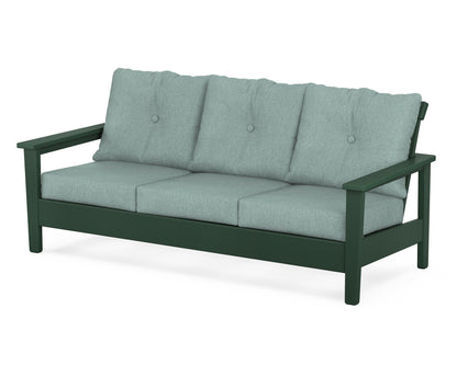 POLYWOOD® Prescott Deep Seating Sofa in Green / Glacier Spa