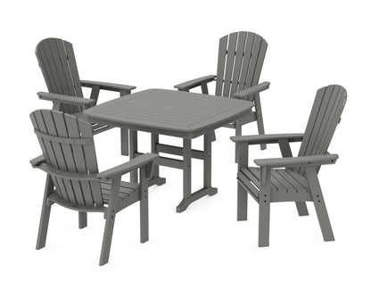 POLYWOOD® Nautical Curveback Adirondack 5-Piece Dining Set in Slate Grey