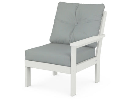 POLYWOOD® Vineyard Modular Right Arm Chair in Vintage White / Spa