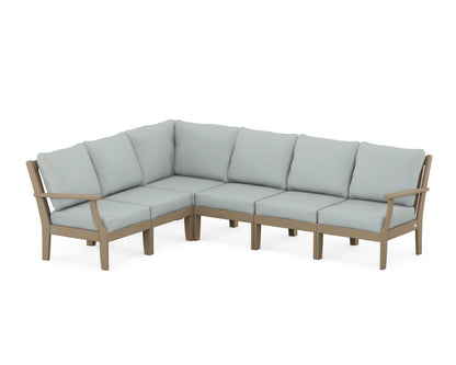 POLYWOOD® Braxton Modular 6-Piece Deep Seating Set in Vintage Sahara / Spa