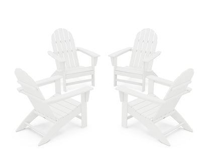 POLYWOOD® Vineyard 4-Piece Adirondack Conversation Set in White