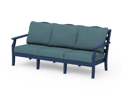 Draper James™ by  POLYWOOD® Savannah Deep Seating Sofa in Navy / Ocean Teal