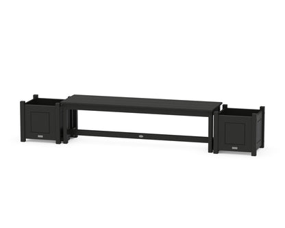 Country Living 60" Country Living Straight Planter Bench Set in Black
