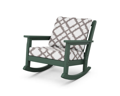 POLYWOOD® Chippendale Deep Seating Rocking Chair in Green / Trellis Grey Mist
