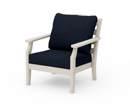 Draper James™ by  POLYWOOD® Savannah Deep Seating Chair in Sand / Marine Indigo