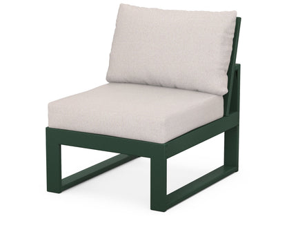 Unbranded Modular Armless Chair in Green / Dune Burlap