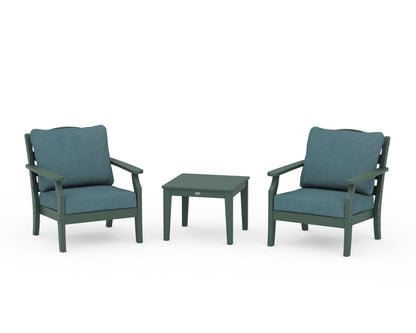 Draper James™ by  POLYWOOD® Savannah 3-Piece Deep Seating Set in Green / Ocean Teal