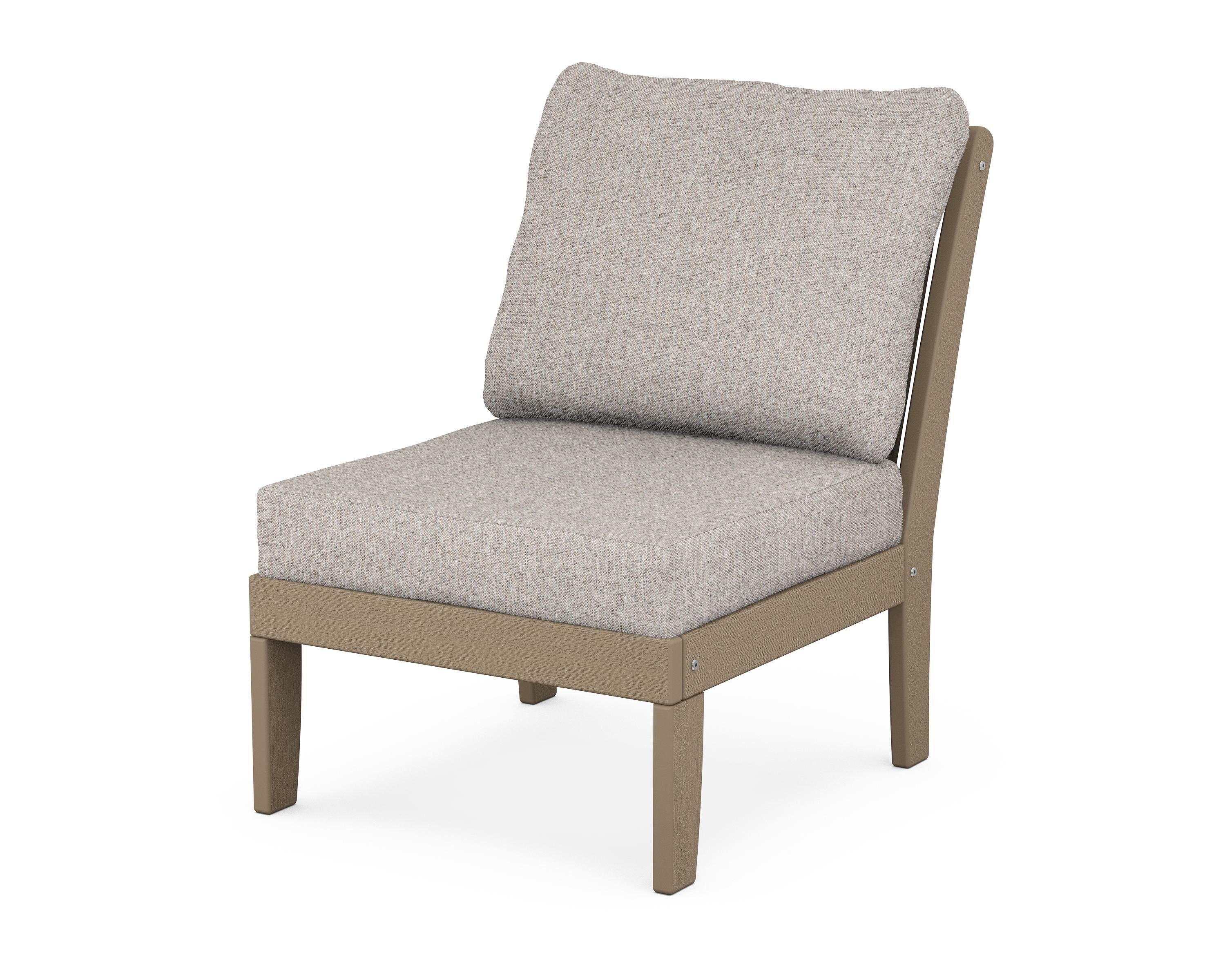 POLYWOOD® Braxton Modular Armless Chair in Vintage Sahara / Weathered Tweed
