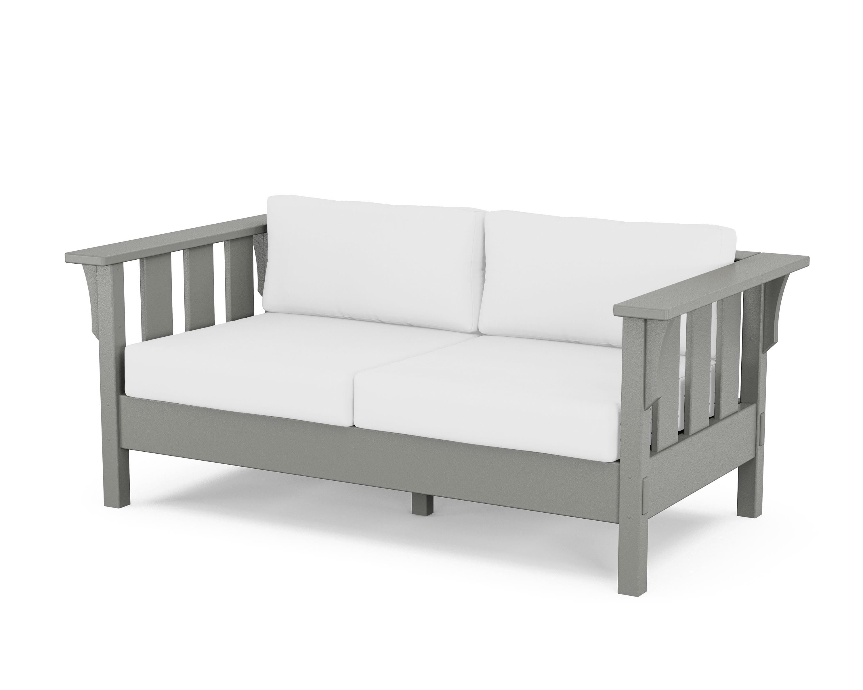 Martha Stewart by POLYWOOD® Acadia Deep Seating Loveseat in Slate Grey / Natural