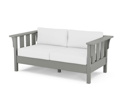 Martha Stewart by POLYWOOD® Acadia Deep Seating Loveseat in Slate Grey / Natural