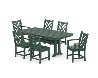 POLYWOOD® Chippendale 7-Piece Dining Set with Trestle Legs in Green