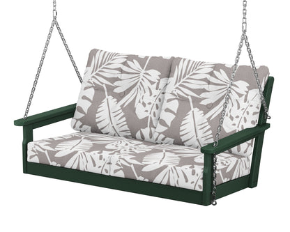 POLYWOOD® Vineyard Deep Seating Swing in Green / Leaf Grey Mist