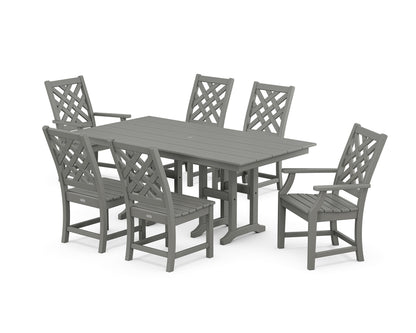 Country Living Wovendale 7-Piece Farmhouse Dining Set in Slate Grey